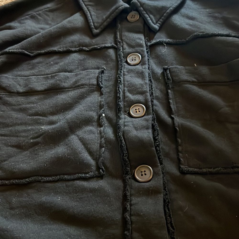 NWOT Anthropologie t.la black sweatshirt cardigan small - Picture 4 of 8